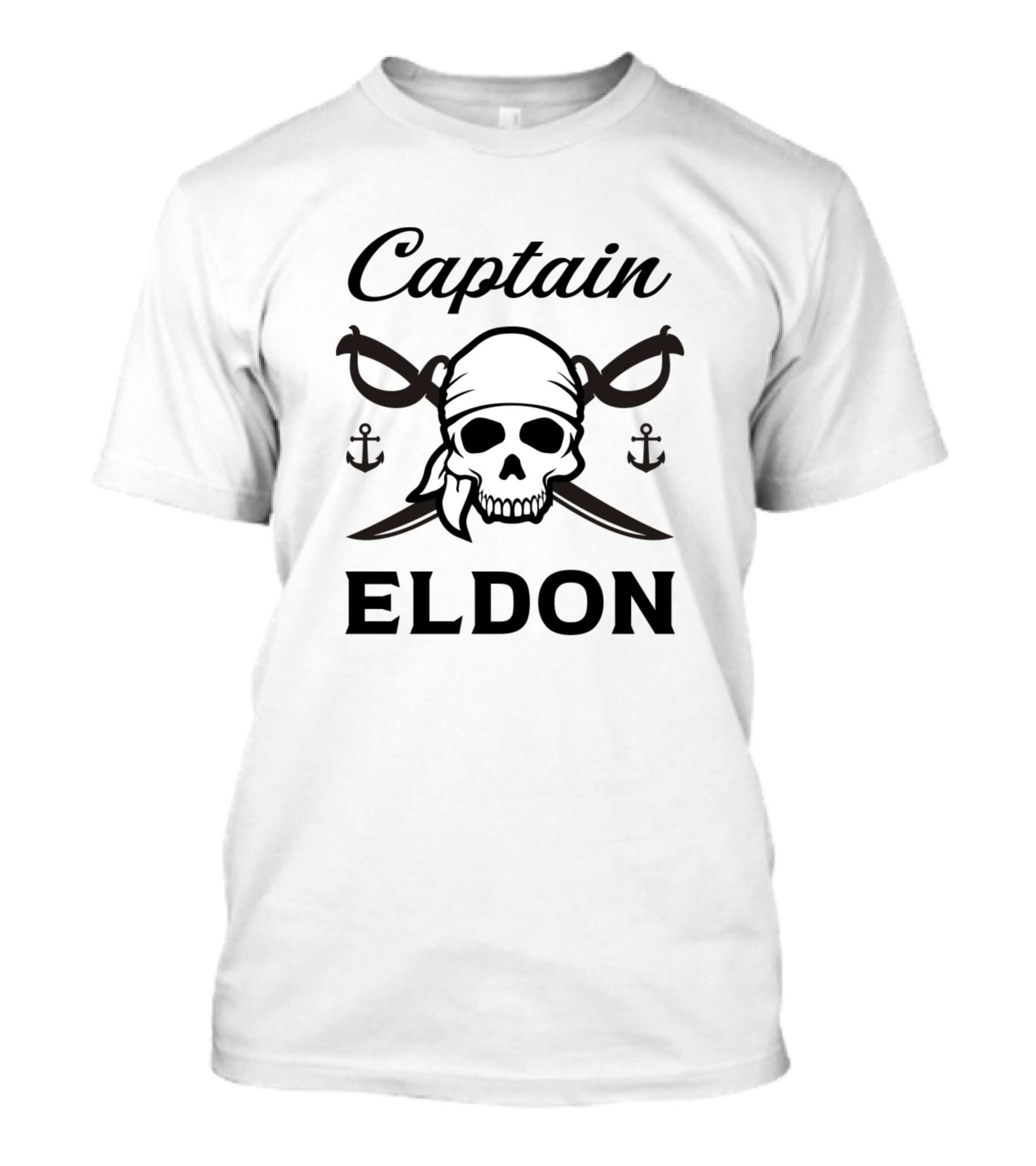 Captain Eldon Skull Bandana Anchors Crossbones T-Shirt