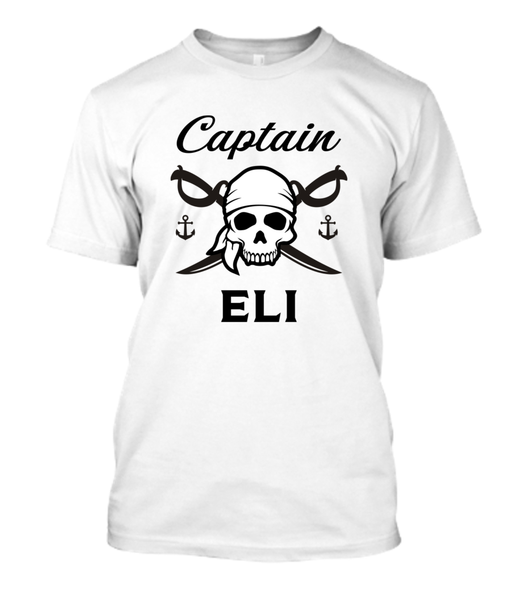 Captain Eli Skull Pirate Bandana Anchors T-Shirt