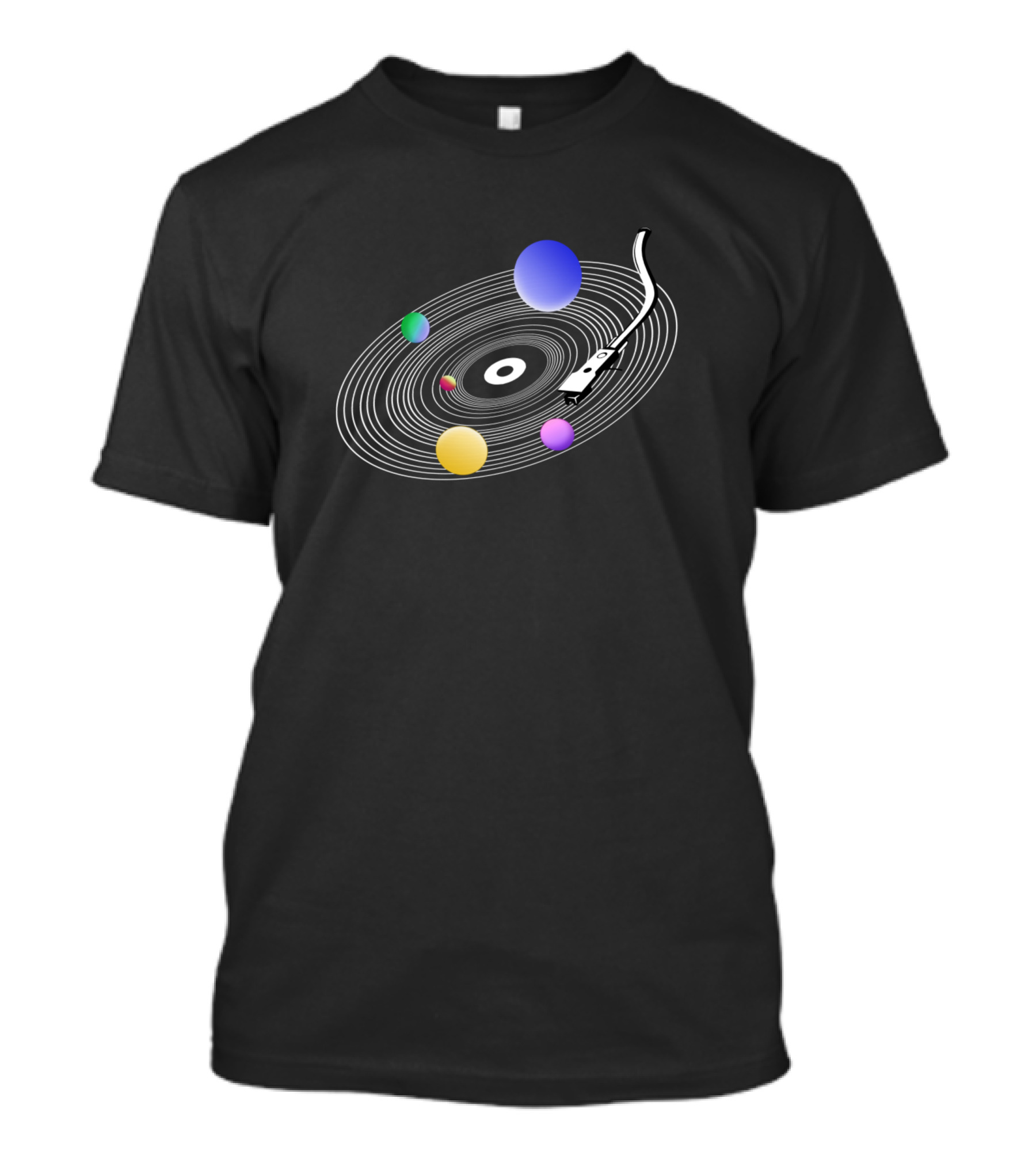 Vinyl Solar System Planets Orbit Record T-Shirt