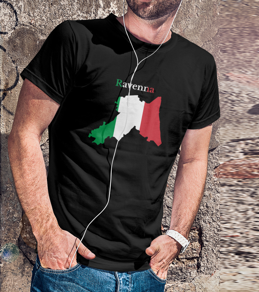 Ravenna Italy Map With Italian Flag Colors T-Shirt