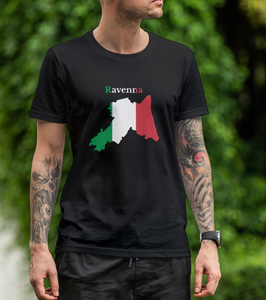Ravenna Italy Map With Italian Flag Colors T-Shirt