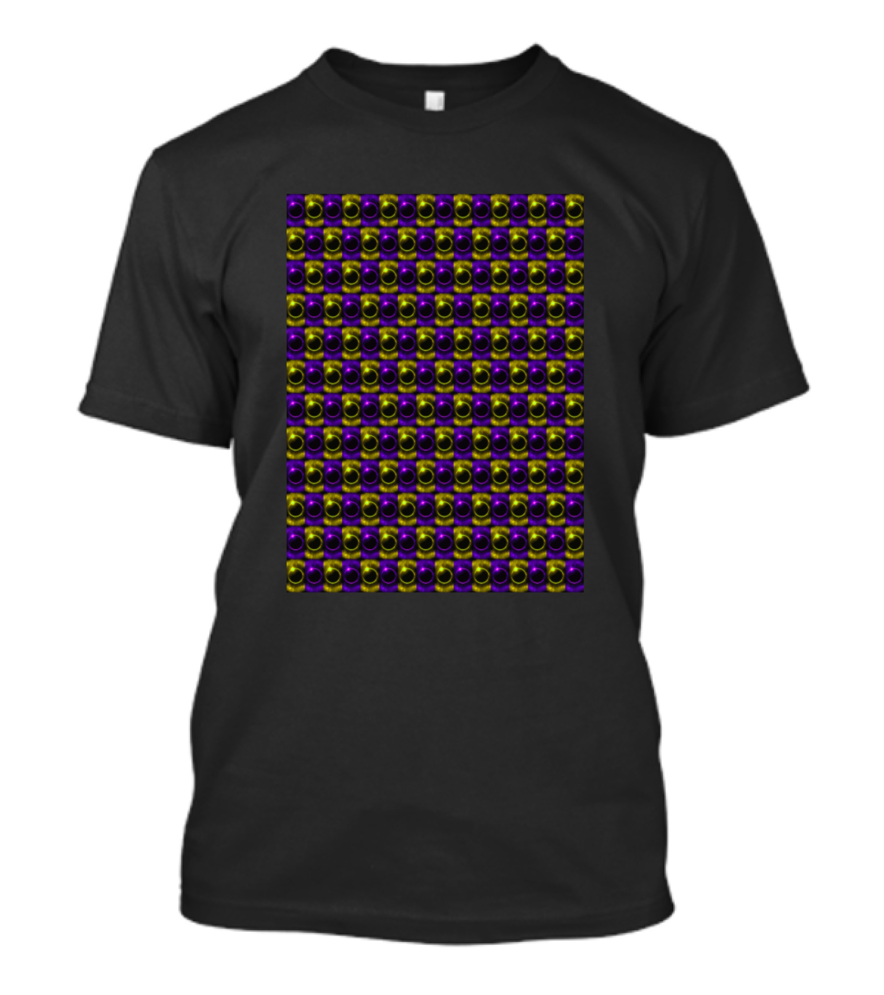 Purple Yellow Solar Eclipse Pattern Repetition T-Shirt