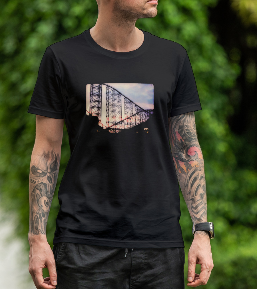 Roller Coaster At Dawn Sunset Cinematic View T-Shirt