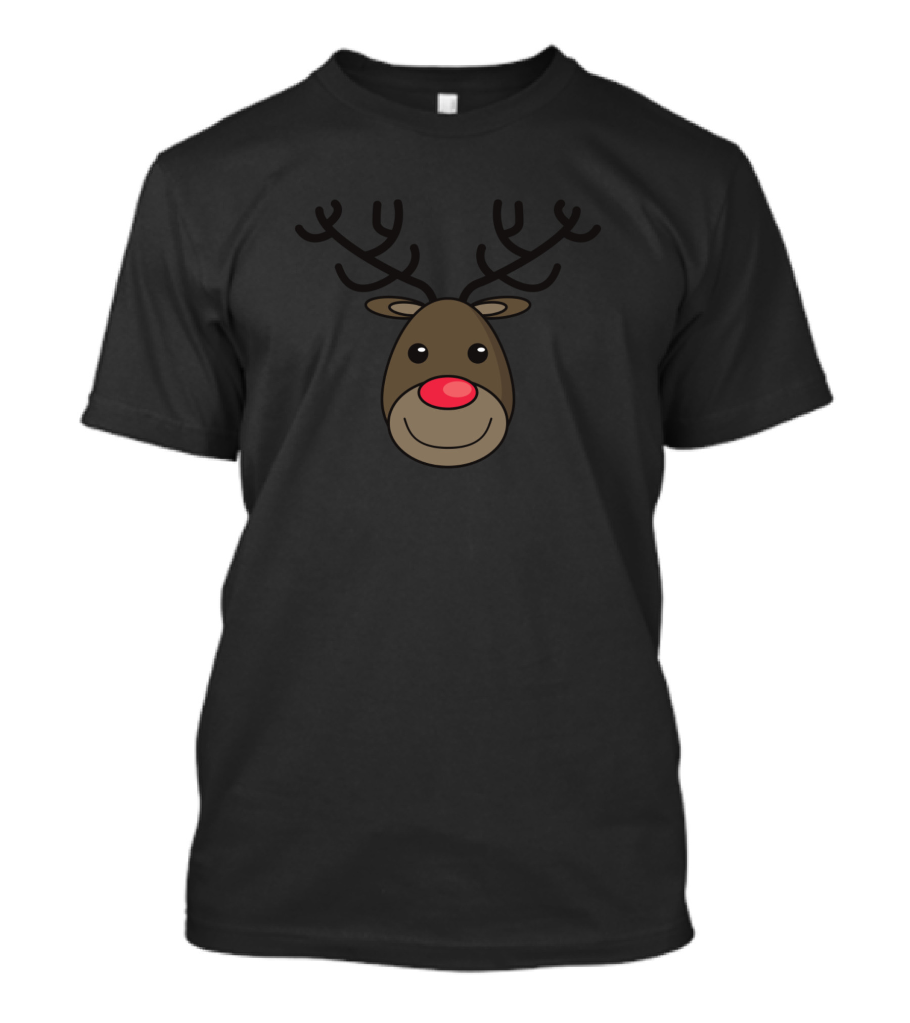 Rudolph The Red Nosed Reindeer Face With Antlers T-Shirt