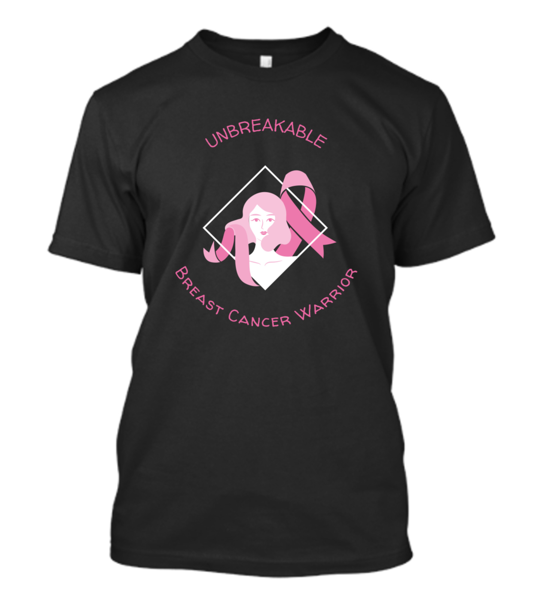 Unbreakable Breast Cancer Warrior Pink Ribbon Iconic T-Shirt