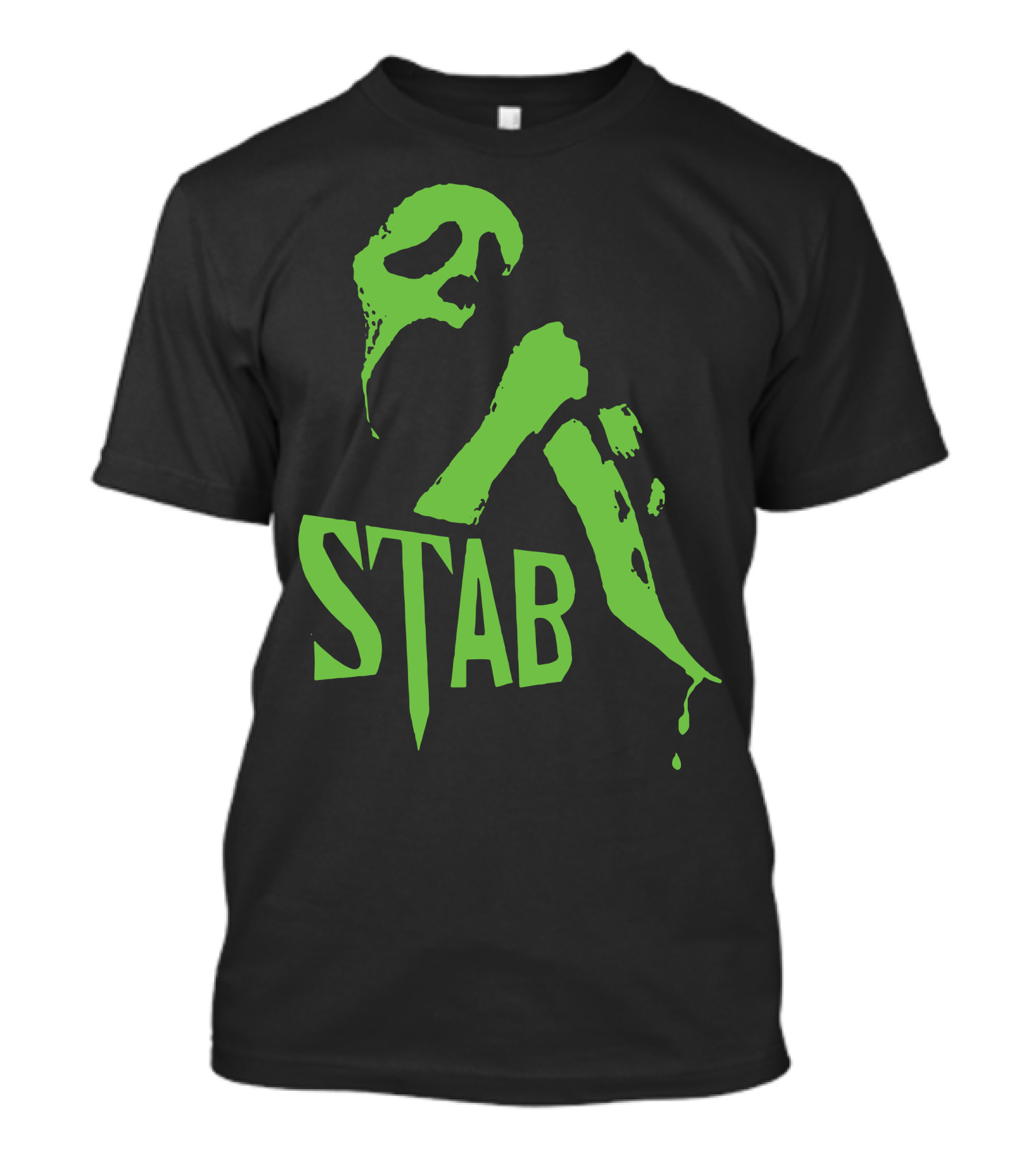 Stab 351 Horror Scream Mask Knife Dripping Green T-Shirt