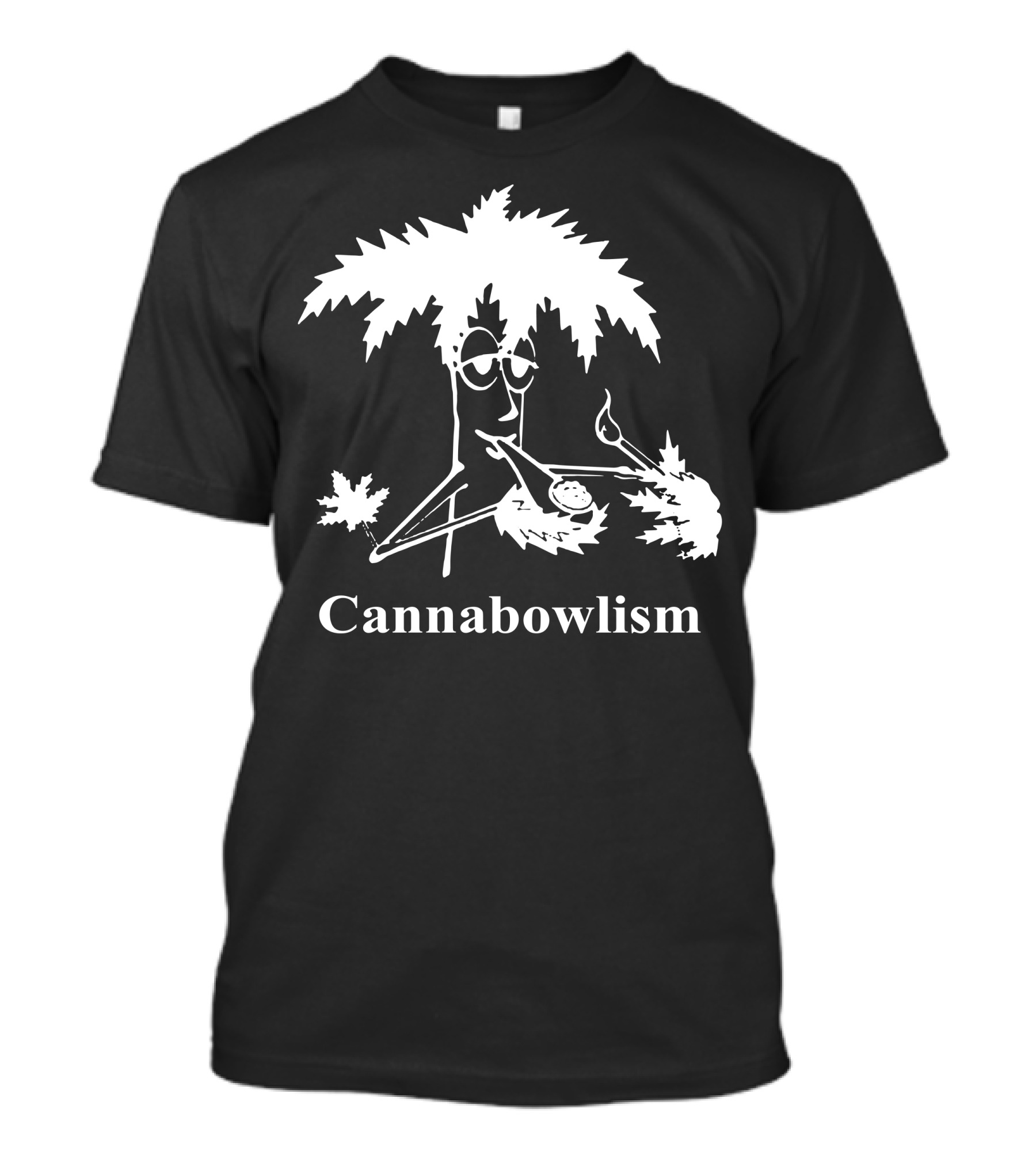 Cannabowlism Funny Cannabis Palm Tree Smoking Character T-Shirt