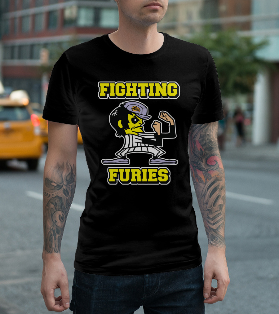 Fighting Furies Cartoon Character in Striped Uniform and Cap T-Shirt