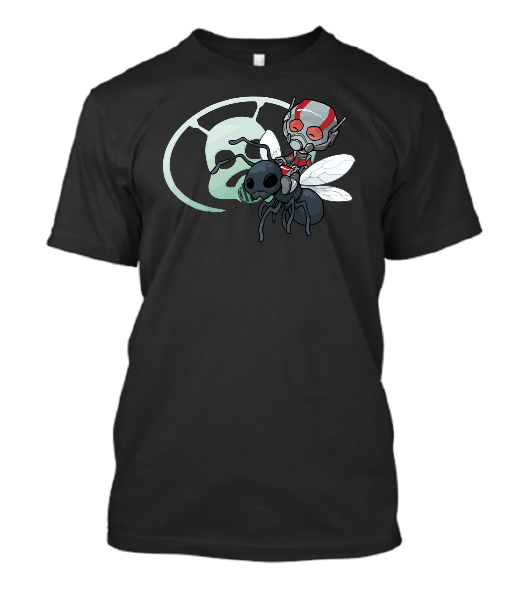 Ant-Man Riding An Ant Against Sci-Fi Helmet Backdrop T-Shirt