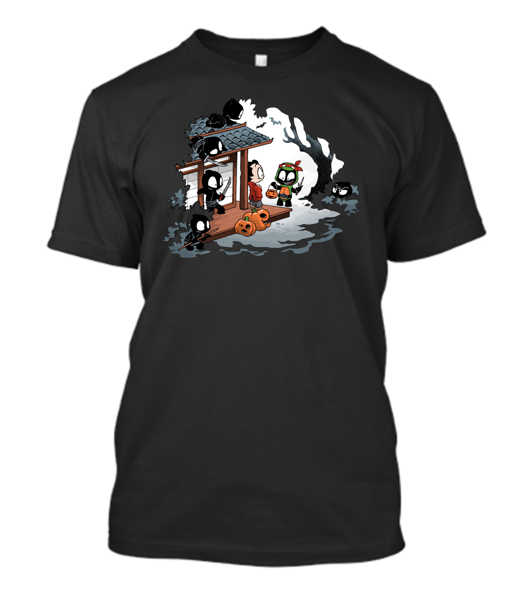 Halloween Decoy Ninja Trick-or-Treat Ambush Scene T-Shirt