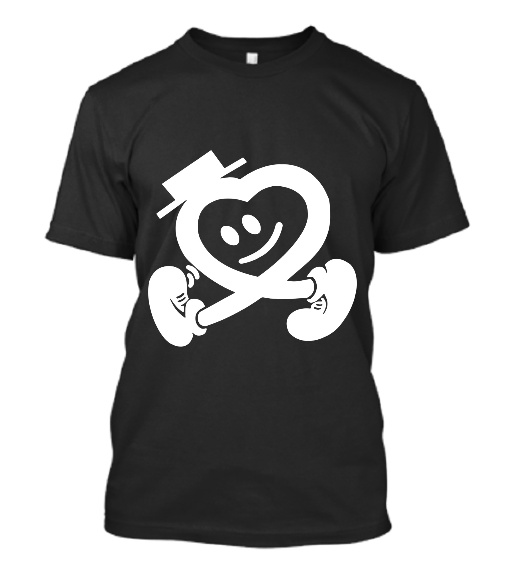 Heart Walking Smiley Character With Hat And Shoes T-Shirt