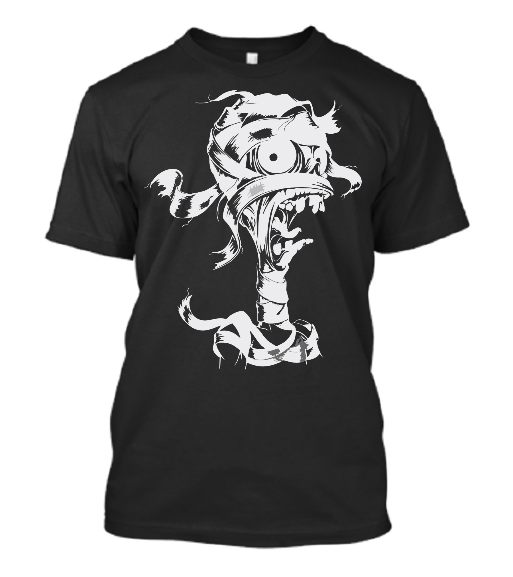 Mummy Wrapping Skull Scream Horror T-Shirt
