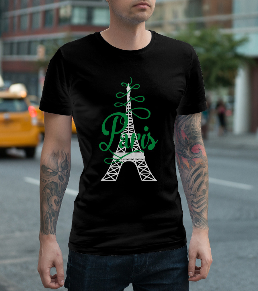 Paris Eiffel Tower Script France T-Shirt