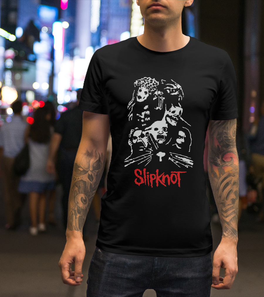 Slipknot Band Masked Faces Collage T-Shirt