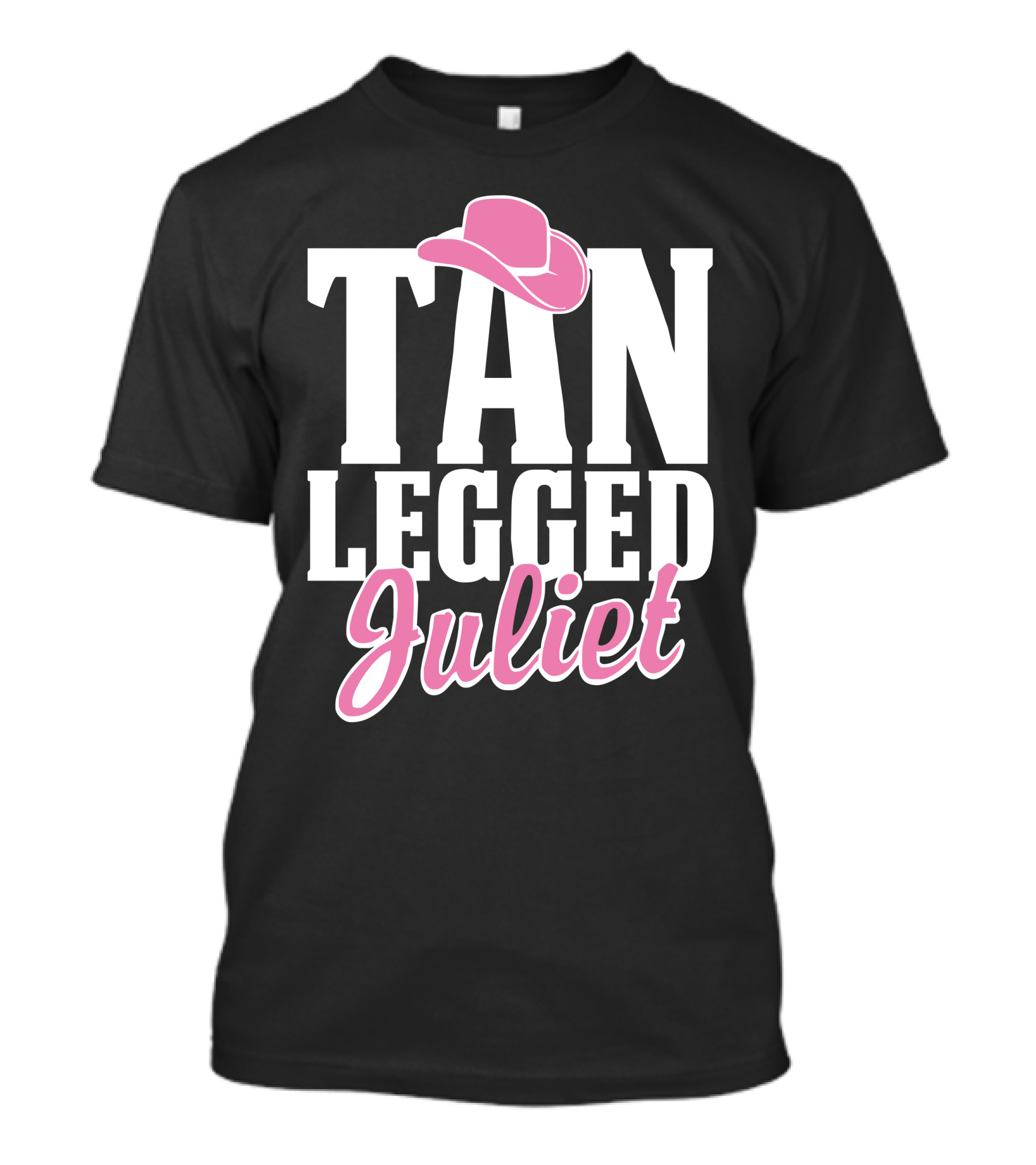 TAN LEGGED JULIET Pink Cowboy Hat T-Shirt