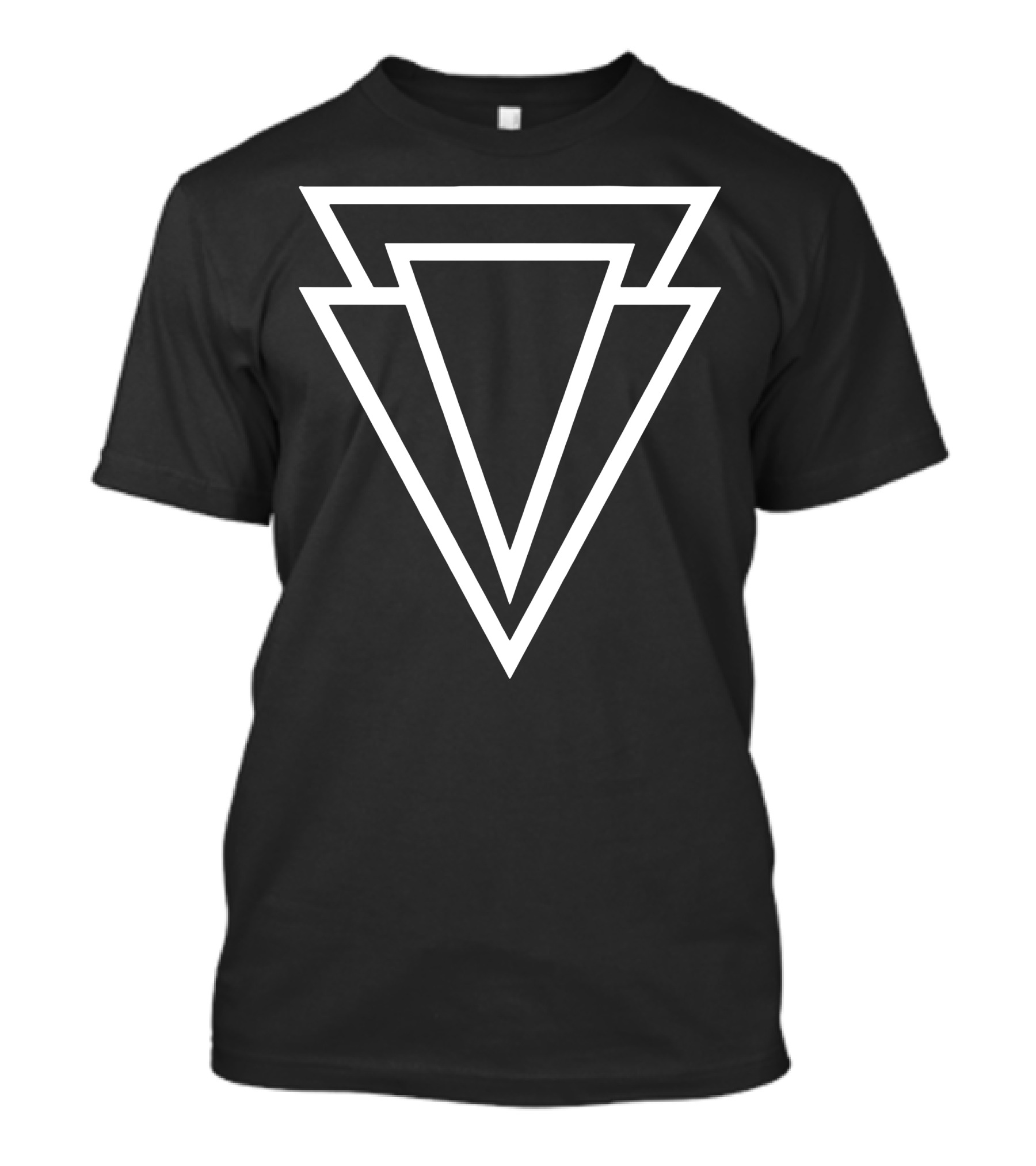 Outline Overlapping White Triangle T-Shirt