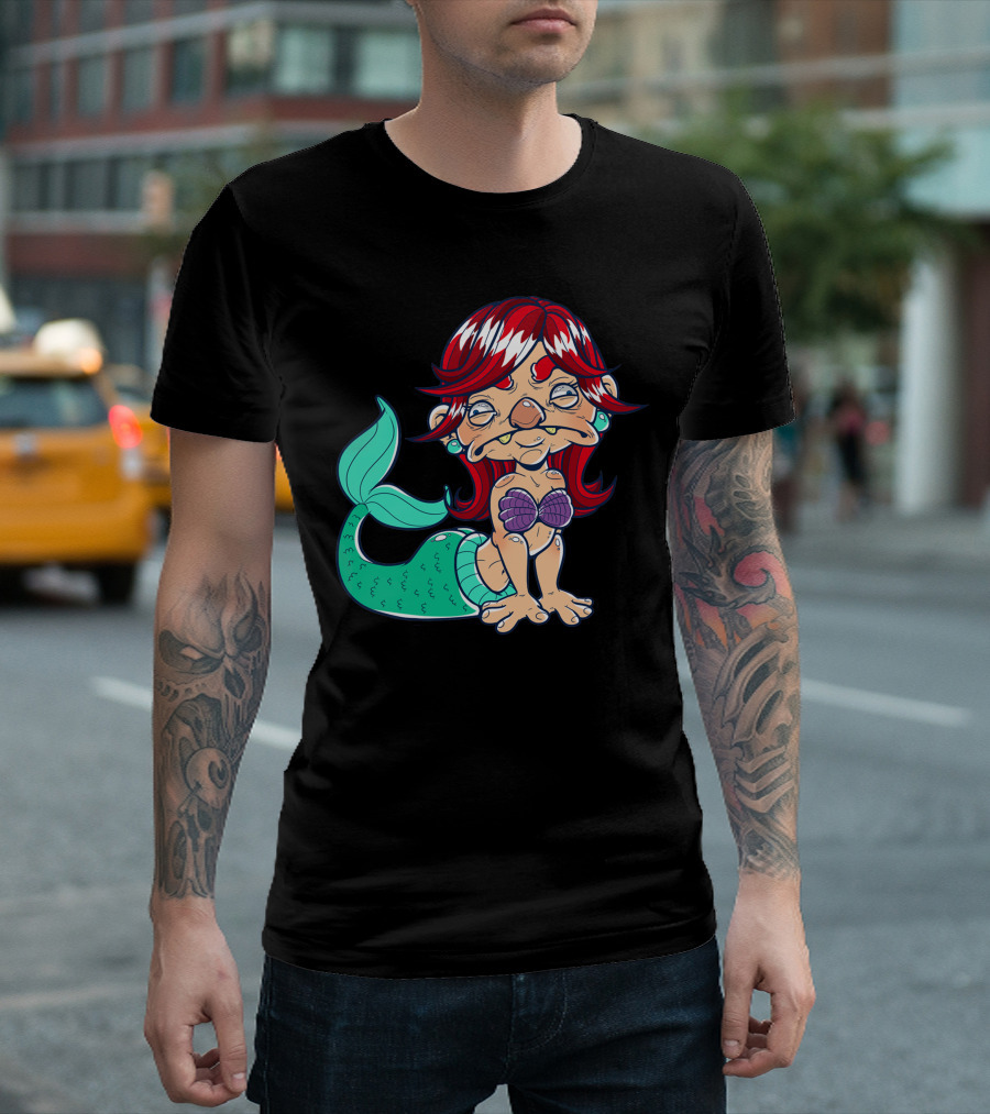 Little Ugly Mermaid Cartoon Character T-Shirt