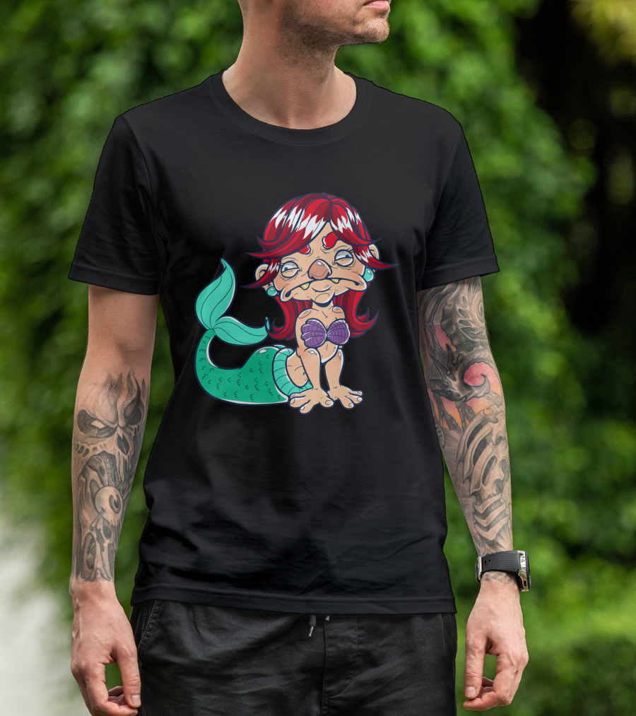 Little Ugly Mermaid Cartoon Character T-Shirt