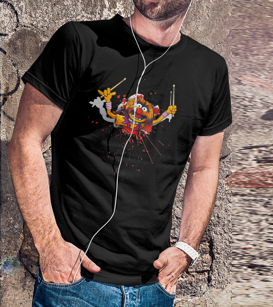 Animalien Gore Edition Splatter Drummer Monster With Drumsticks T-Shirt