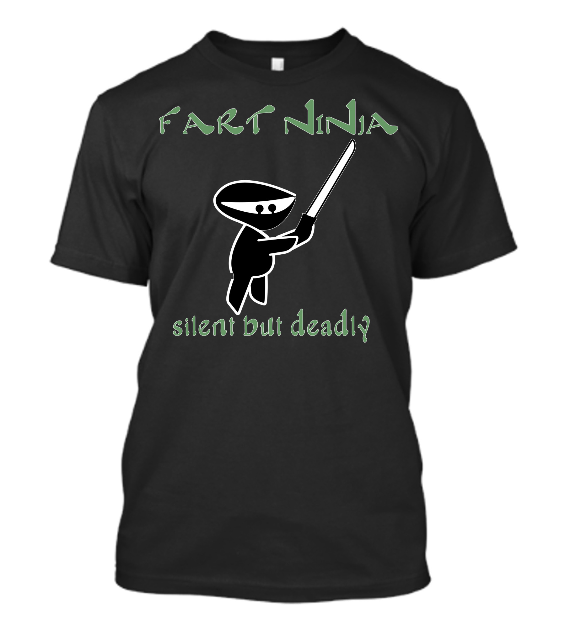 Fart Ninja Silent But Deadly Sword-Wielding Cartoon Character T-Shirt