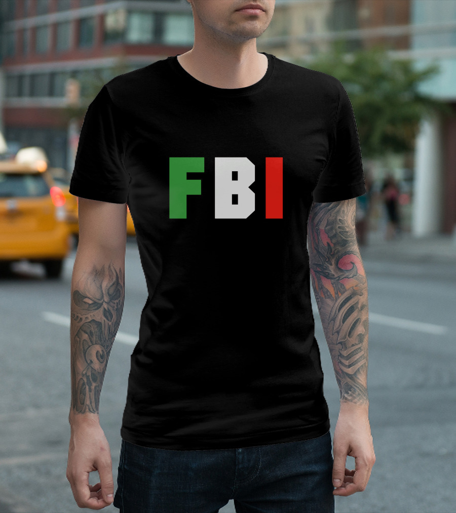 FBI Full Blooded Italian Green White T-Shirt