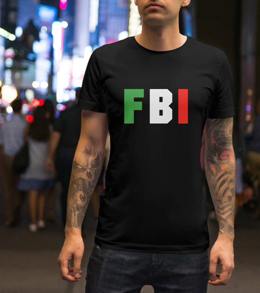 FBI Full Blooded Italian Green White T-Shirt