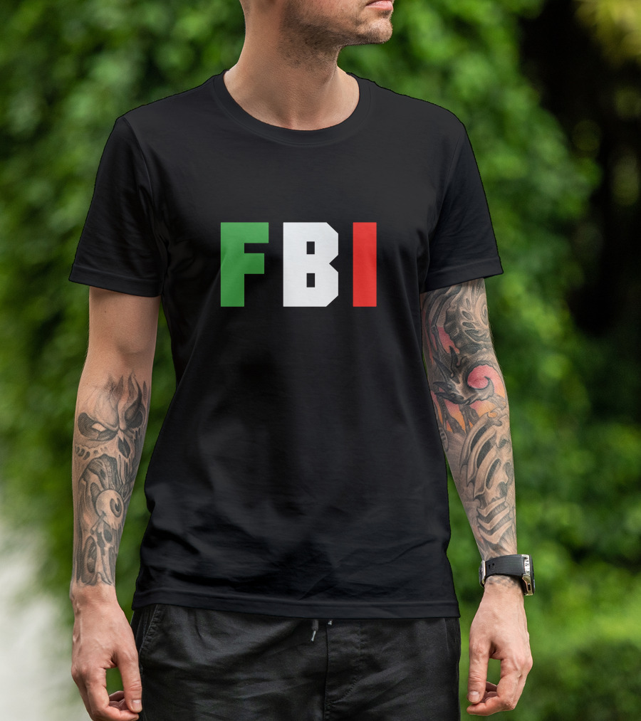 FBI Full Blooded Italian Green White T-Shirt