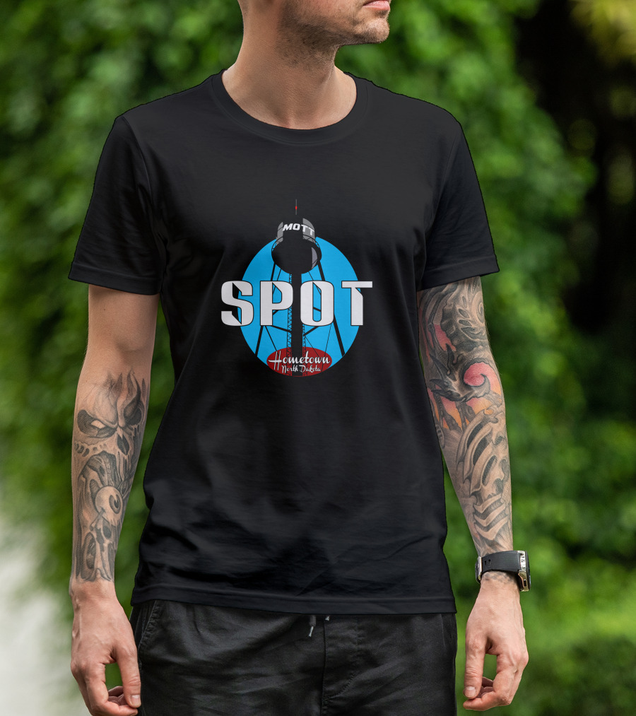 Mott Spot Hometown North Dakota Watertower T-Shirt
