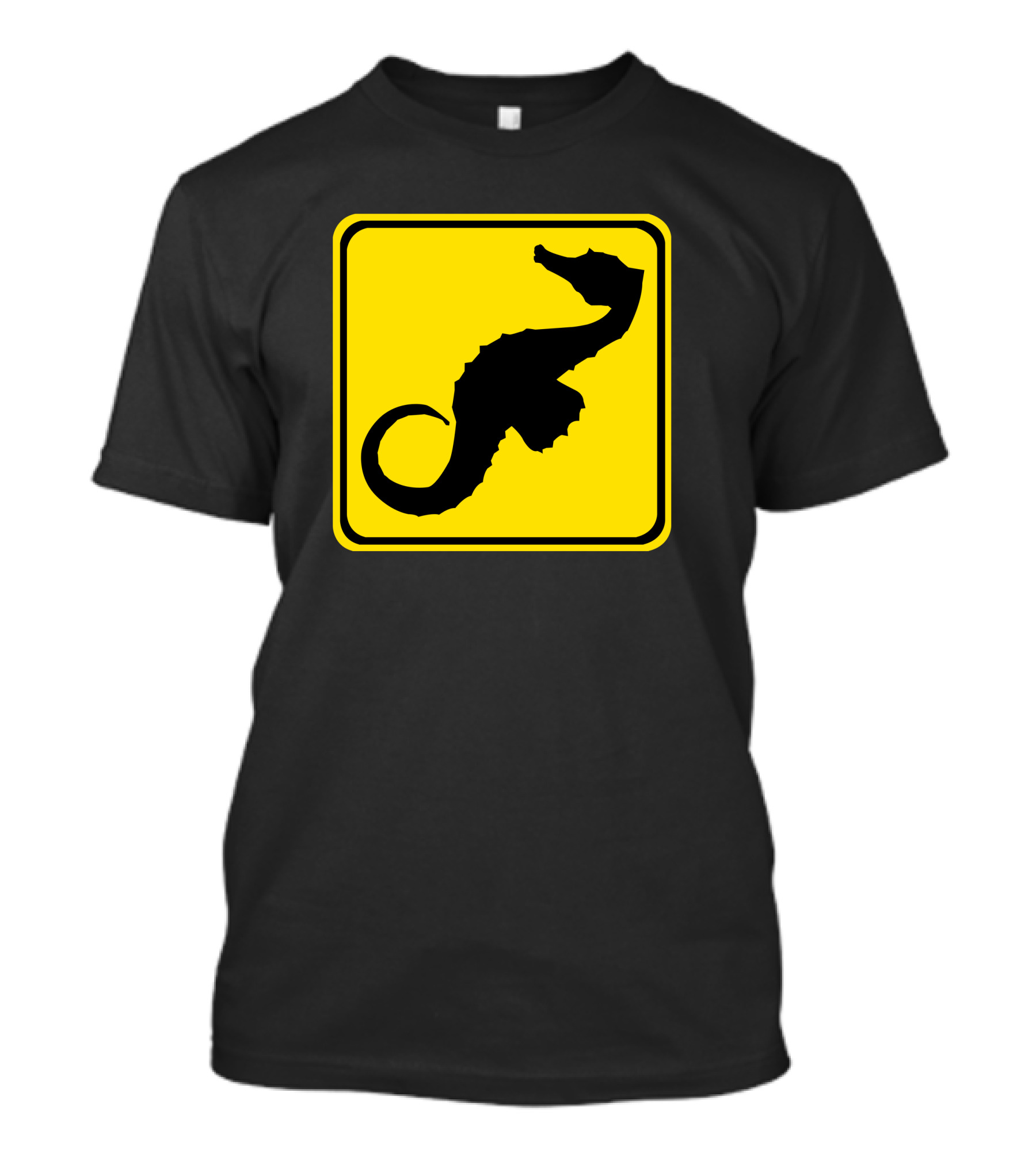 Seahorse Crossing Yellow Warning Sign T-Shirt