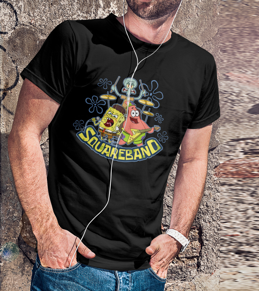 Spongebob Squareband Musical Trio With Drums And Guitars T-Shirt
