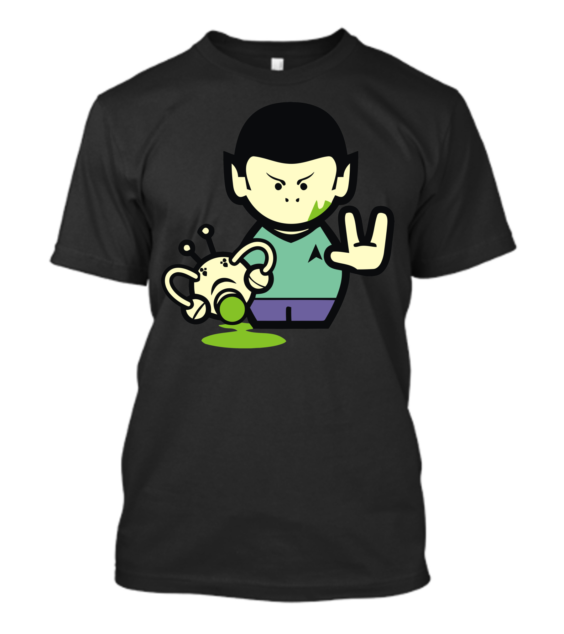 Star Trek Spock Cartoon Alien Encounter T-Shirt