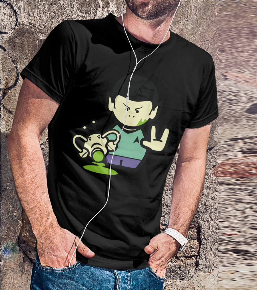 Star Trek Spock Cartoon Alien Encounter T-Shirt