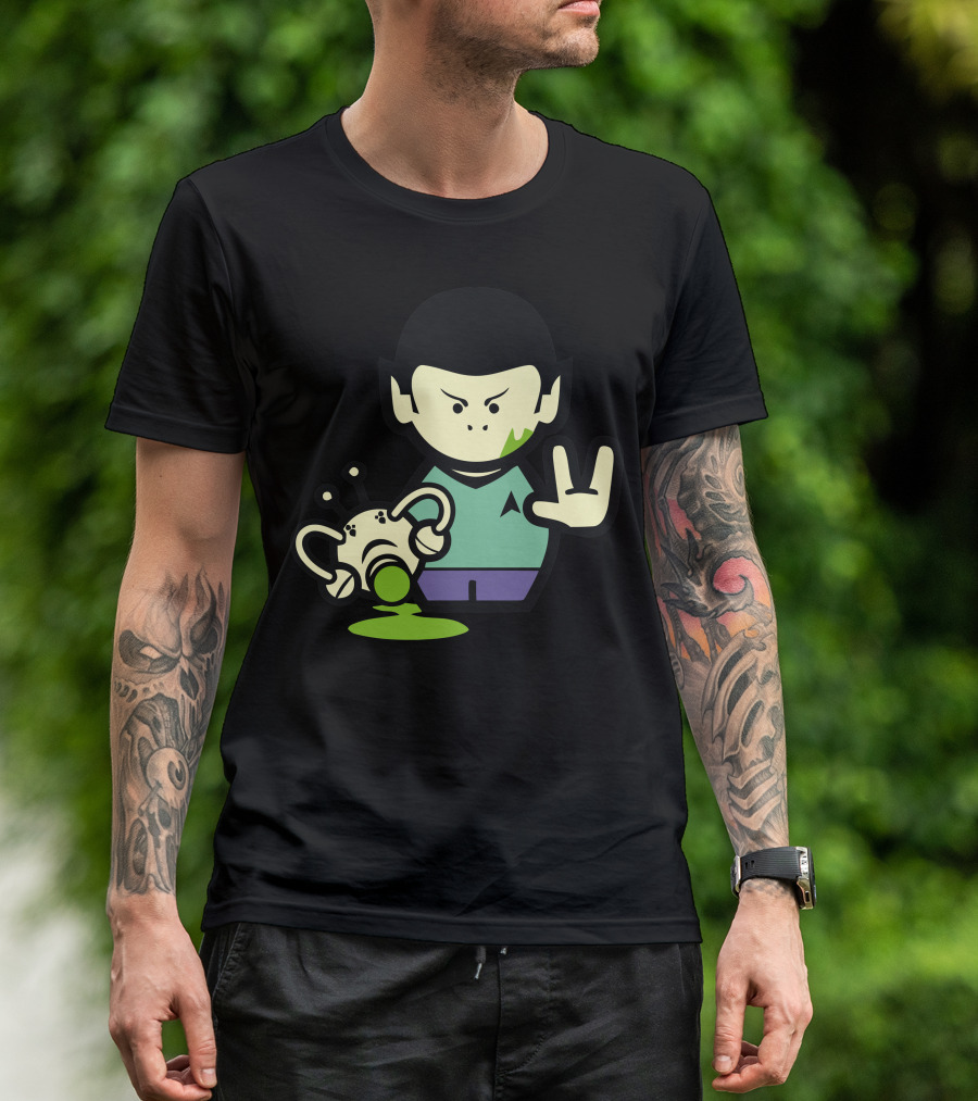 Star Trek Spock Cartoon Alien Encounter T-Shirt