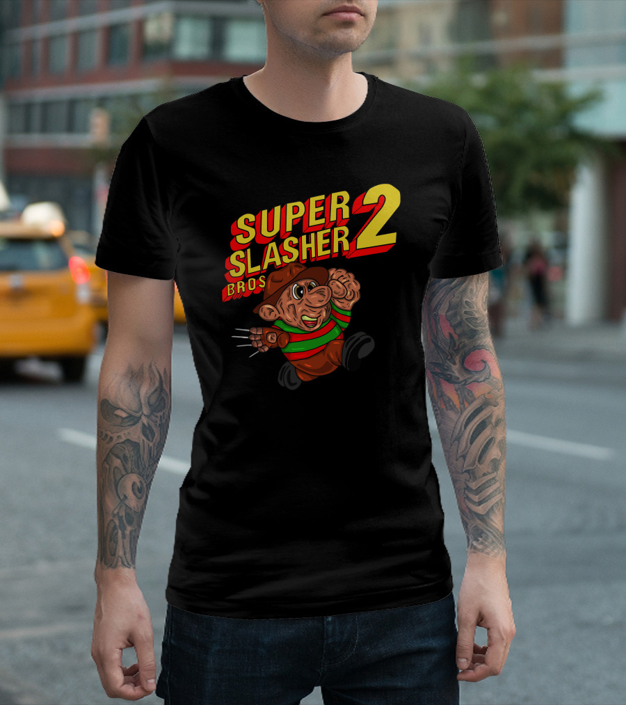 Super Slasher Bros 2 Freddy Krueger Super Mario Crossover T-Shirt