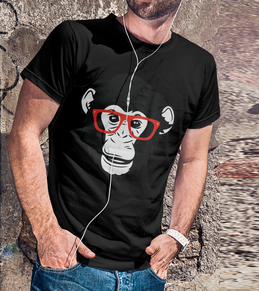 Swag Monkey Wearing Red Glasses T-Shirt