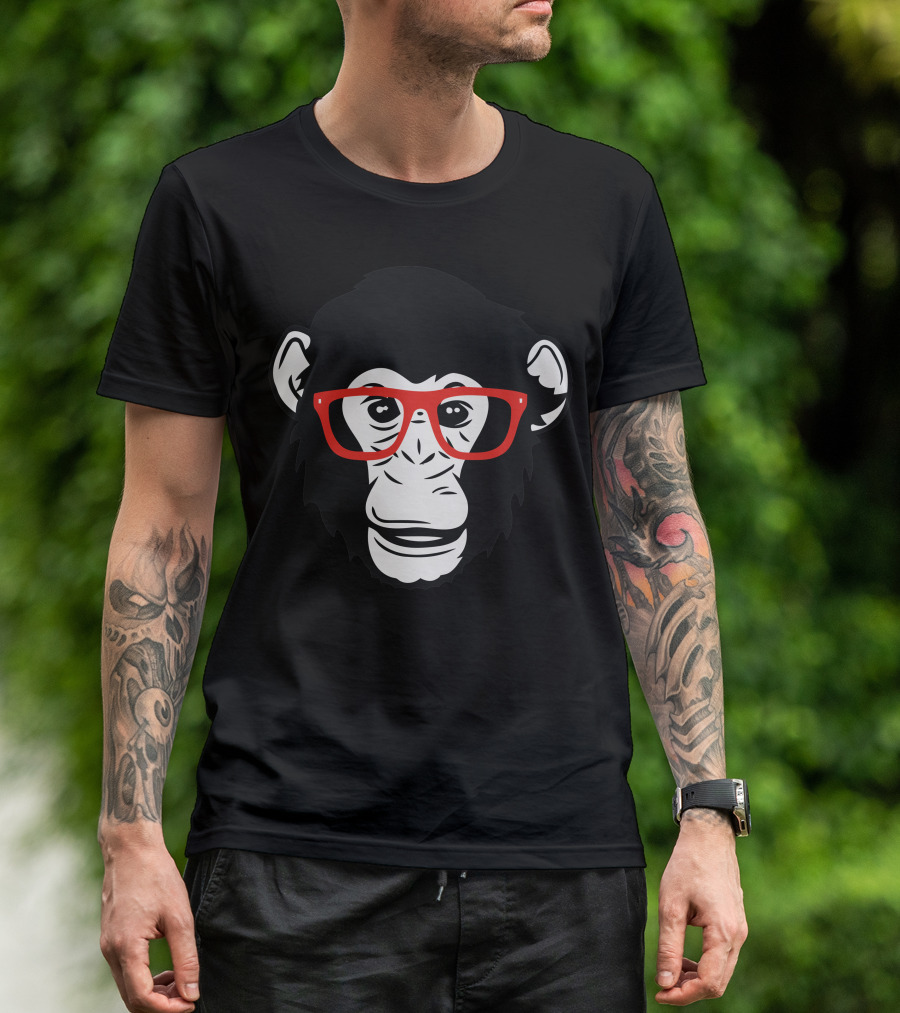 Swag Monkey Wearing Red Glasses T-Shirt