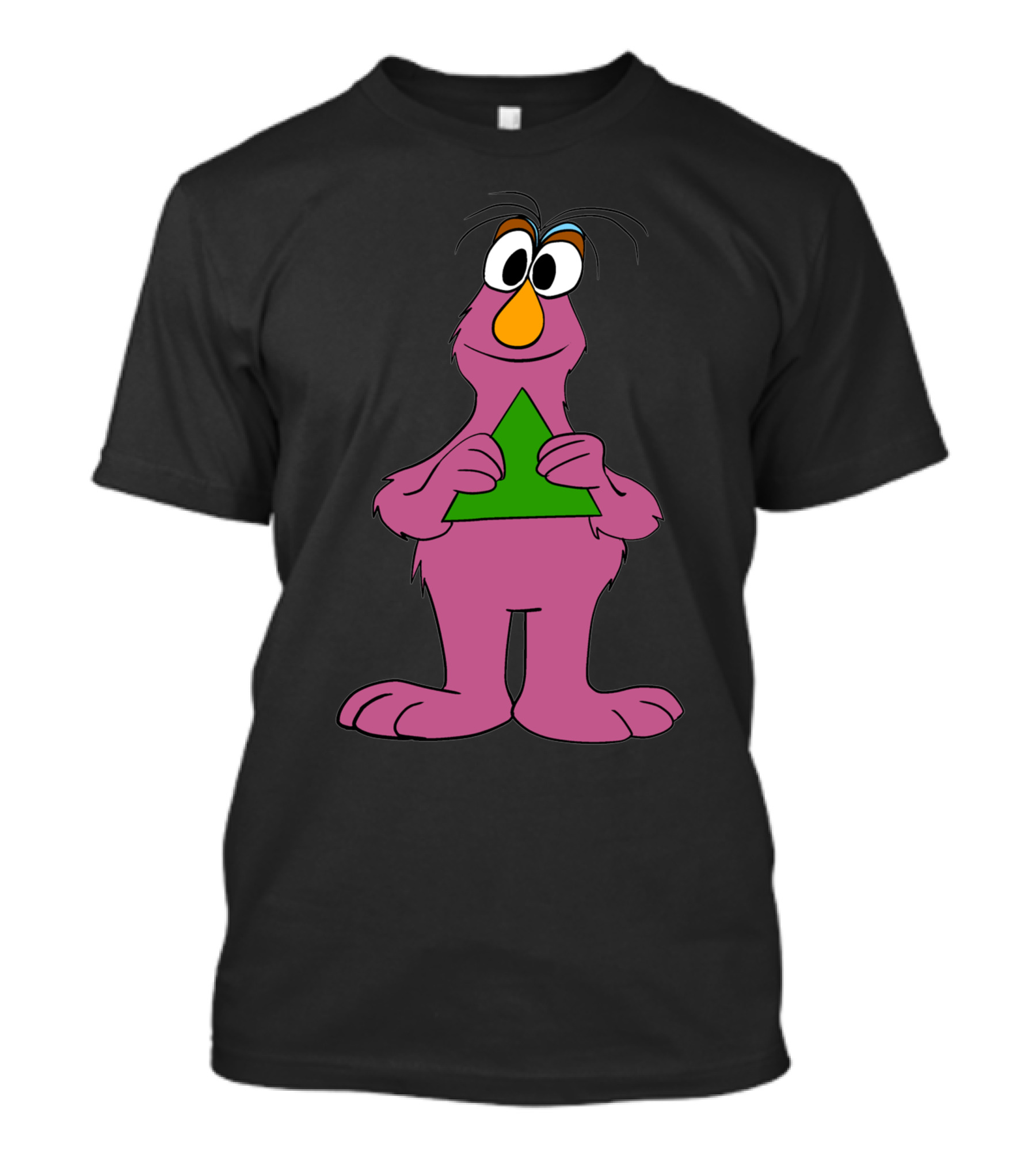 Telly Monster Holding Green Triangle T-Shirt