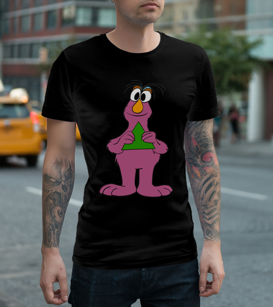Telly Monster Holding Green Triangle T-Shirt