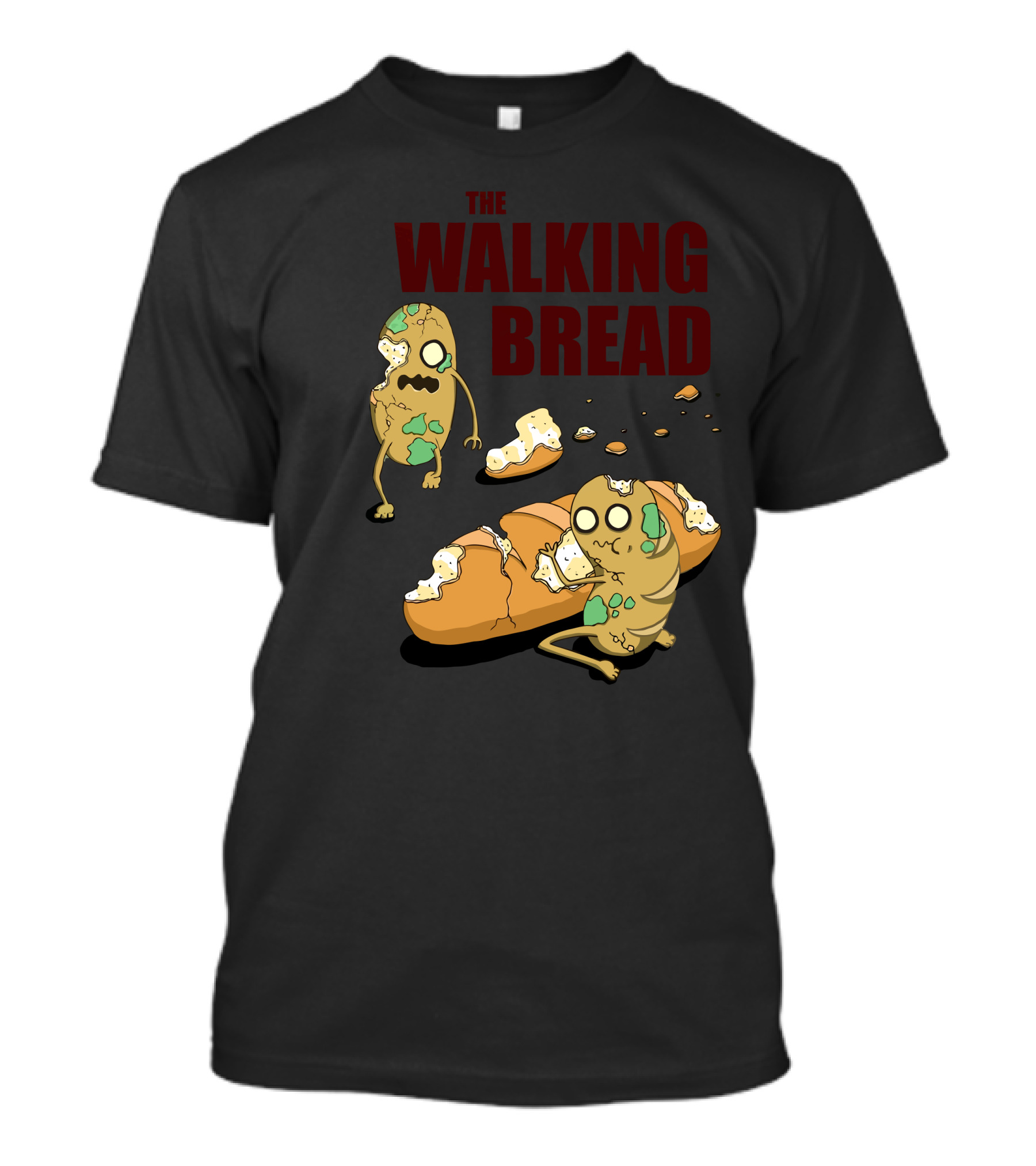 THE WALKING BREAD Cartoon Zombie Bread Characters T-Shirt