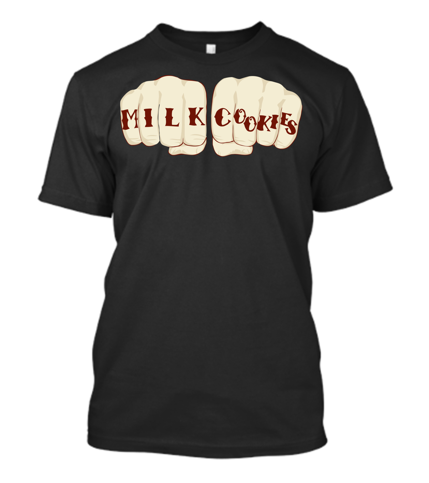 Milk Cookies Fists Knuckles Typography T-Shirt