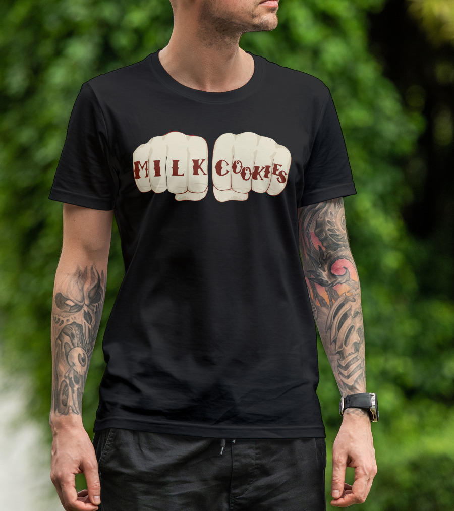 Milk Cookies Fists Knuckles Typography T-Shirt