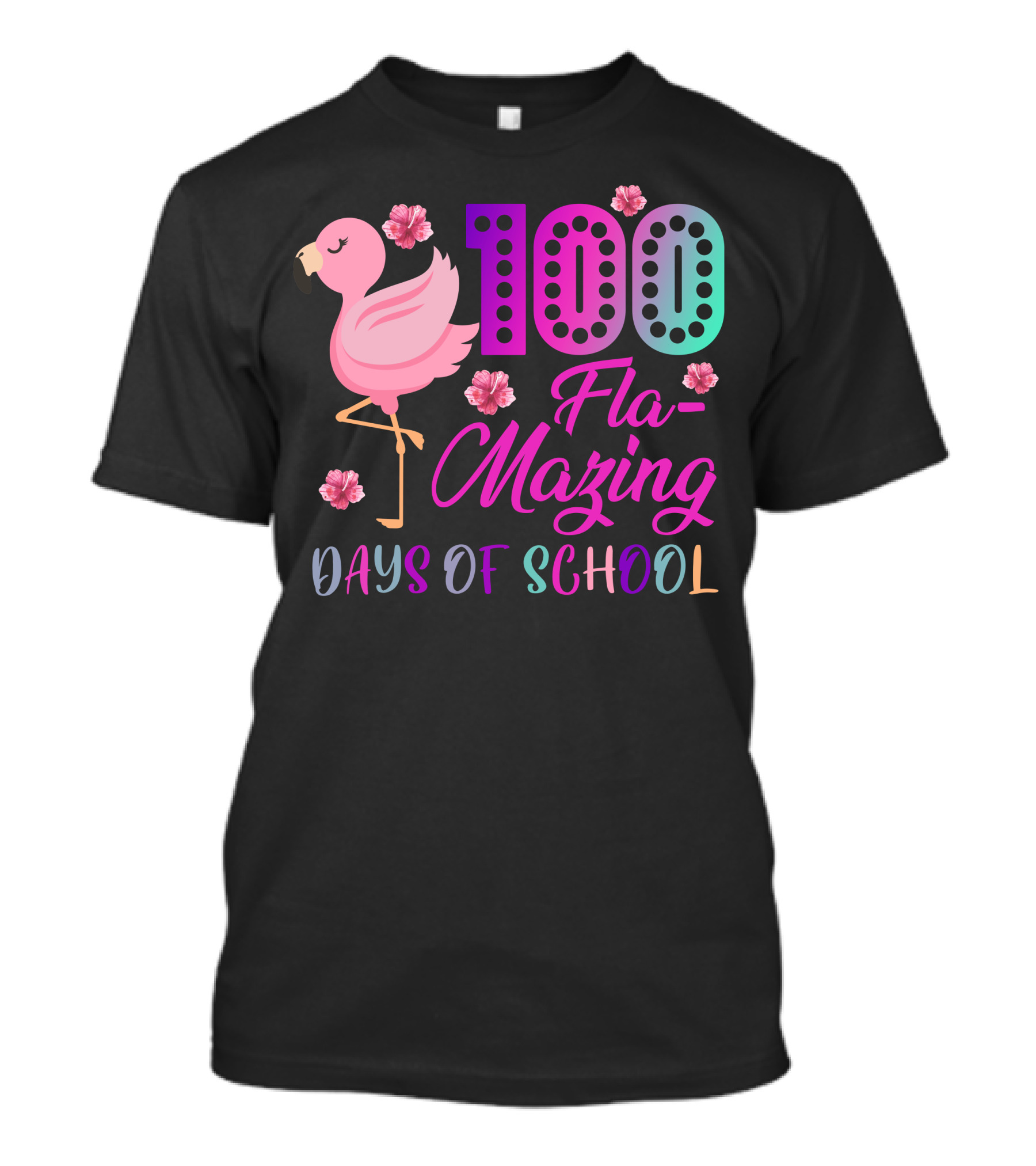 100 Fla-Mazing Days Of School Flamingo Floral T-Shirt
