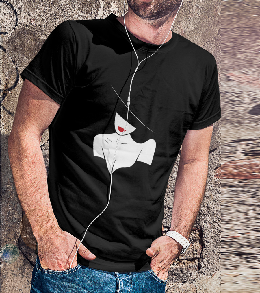 Bw Girl - Abstract Glam Hat And Red Lips T-Shirt