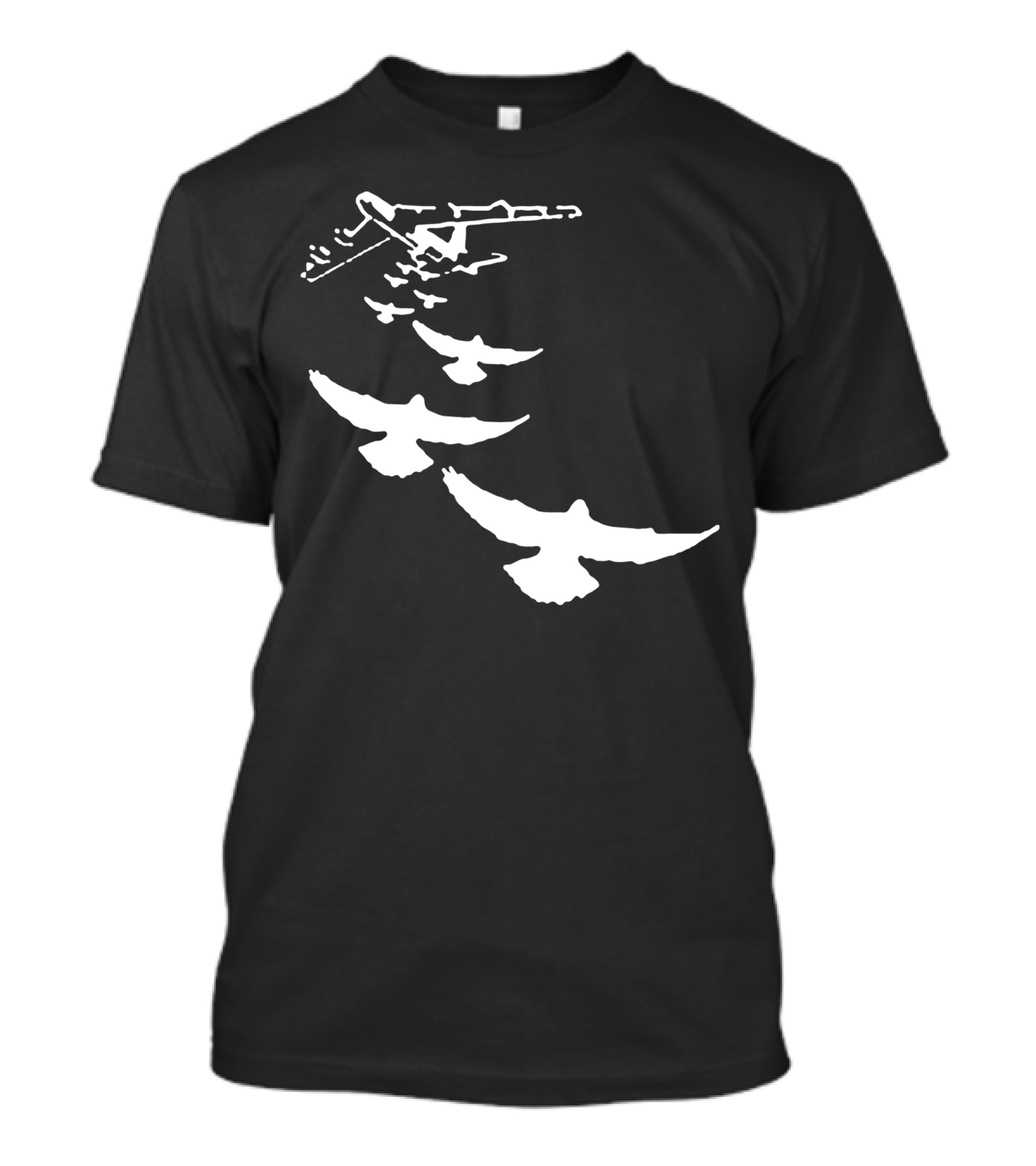 Bomber Plane Transforming Into Doves Flight T-Shirt