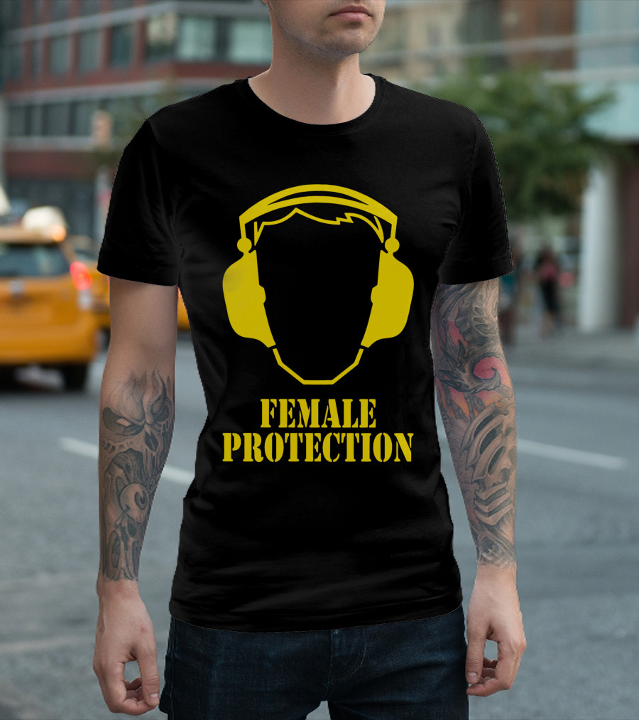 FEMALE PROTECTION Headphones Yellow T-Shirt