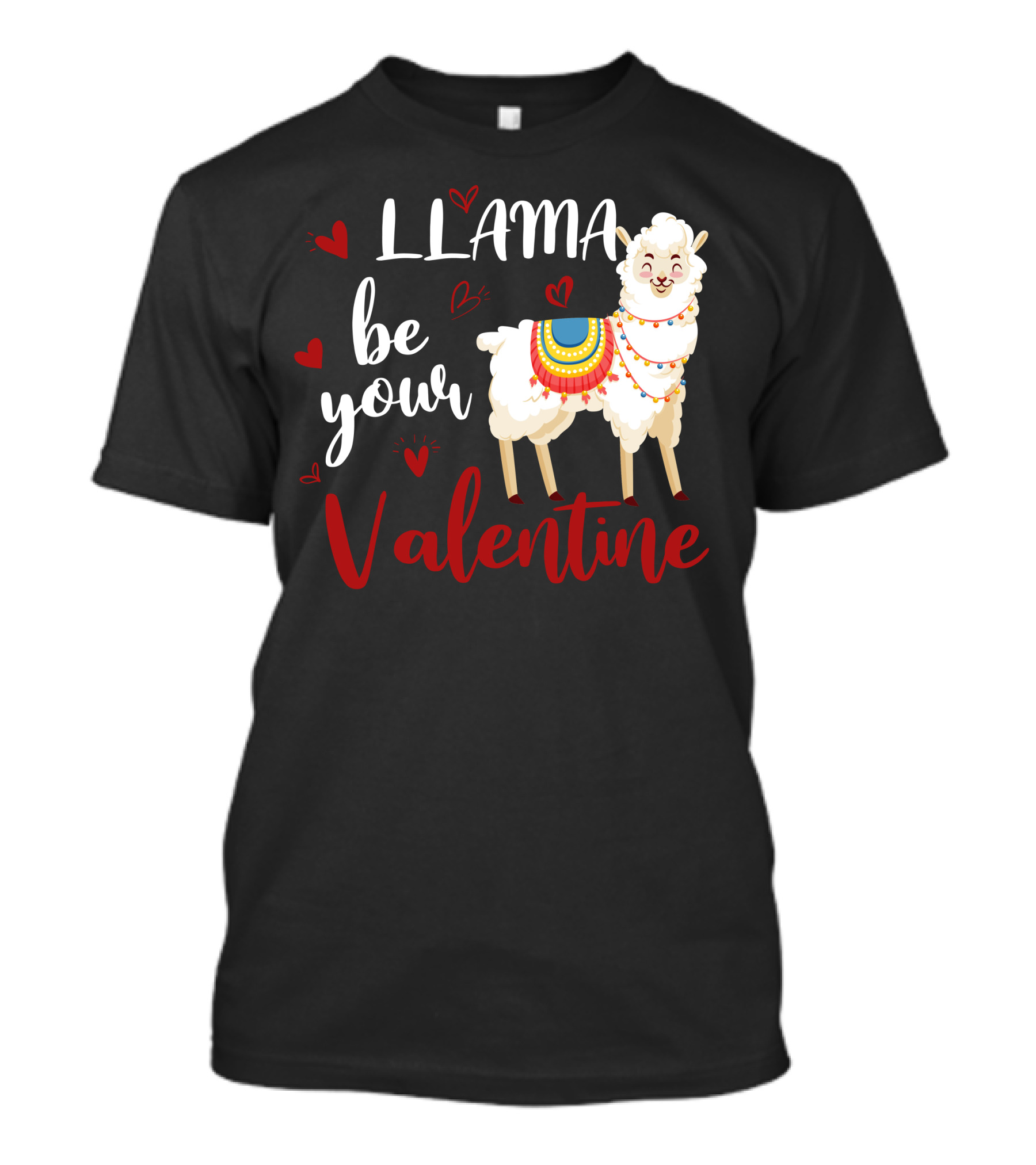 LLAMA Be Your Valentine Hearts Valentine's Day T-Shirt