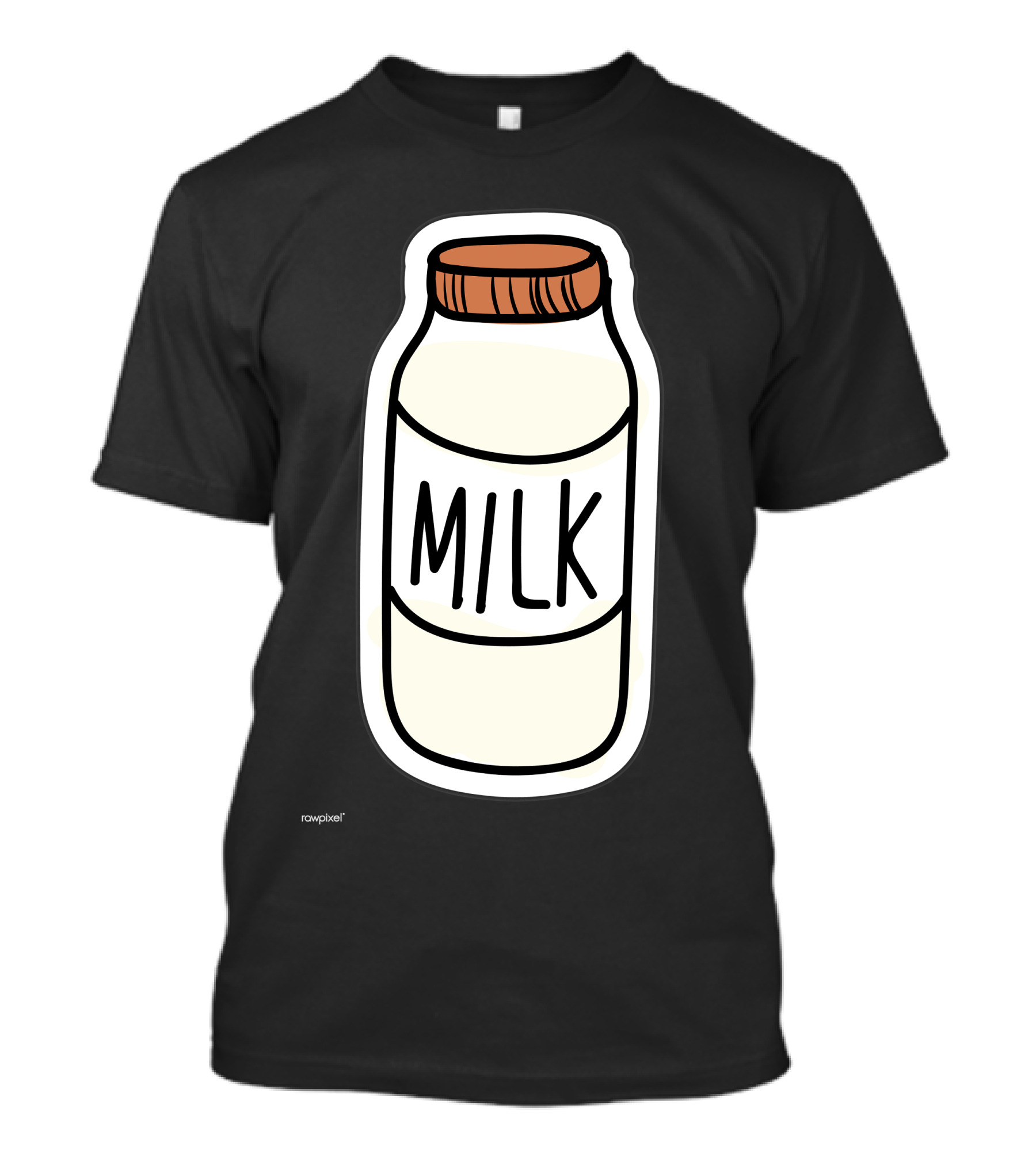 Milky Milk Jar Illustration With Cartoon Style Milk Bottle T-Shirt