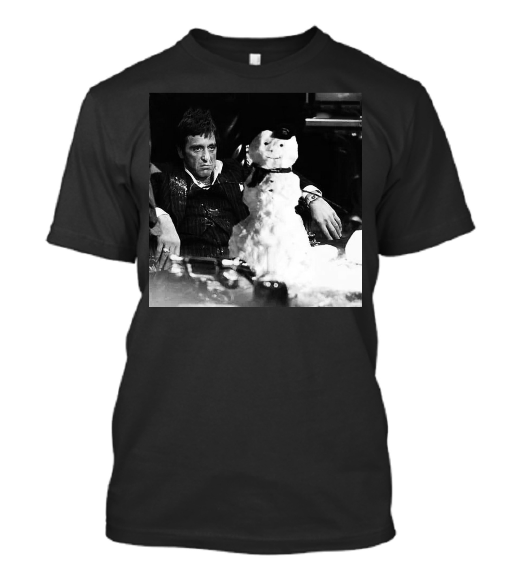 Tony Montana Scarface Snowman Scene T-Shirt