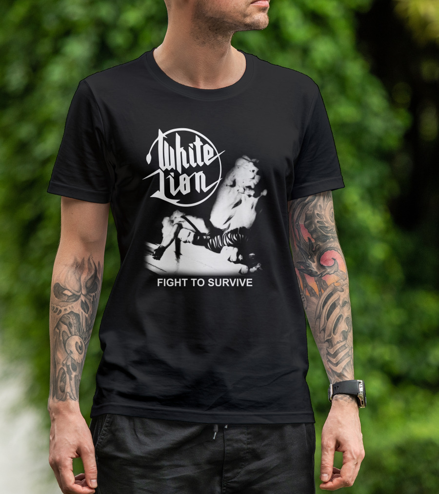 White Lion Fight To Survive Iconic Album Cover T-Shirt