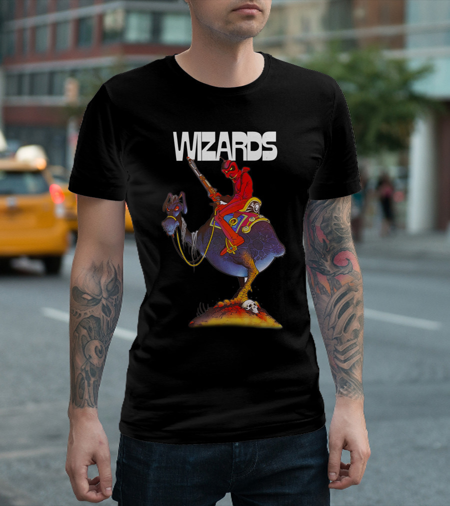 Wizards Animated Movie Character Riding Creature T-Shirt